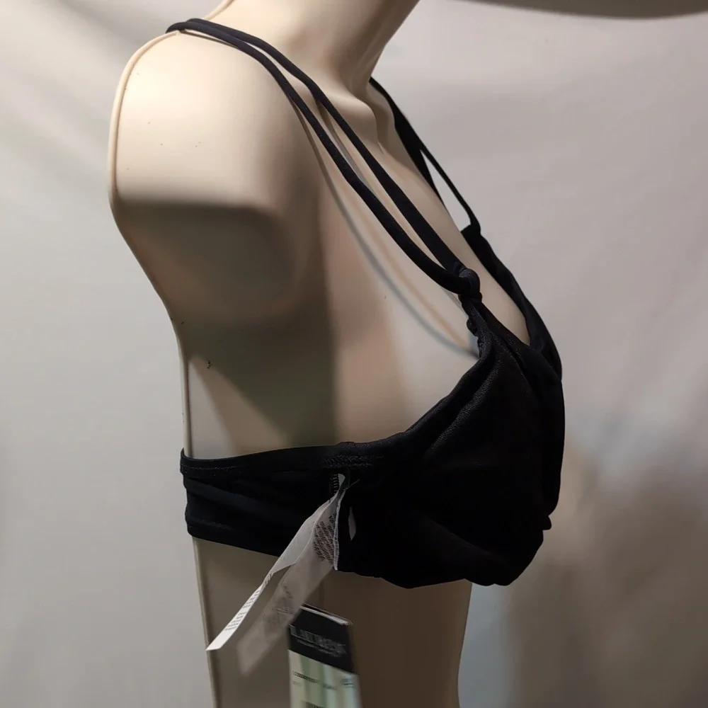 NWT Lauren Ralph Lauren black bikini top with hidden under wire size 8 - Picture 3 of 7